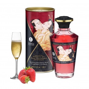 Aceite Afrodisíaco Calentador Comestible Fresas y Vino Espumoso
